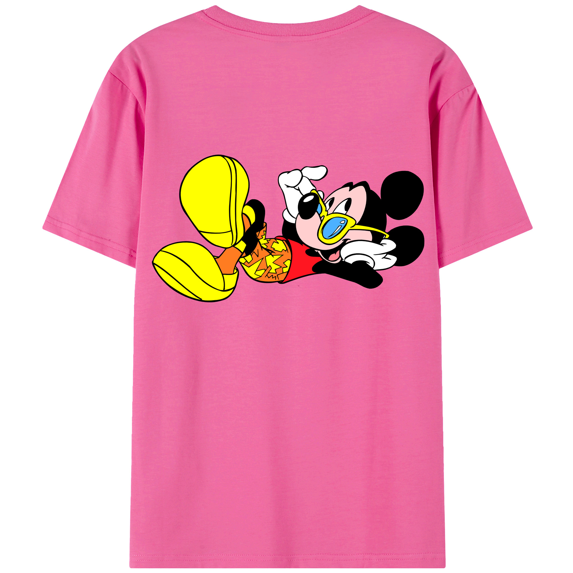ミッキーマウス Mickey Mouse レディース半袖Tシャツ(バックプリント)